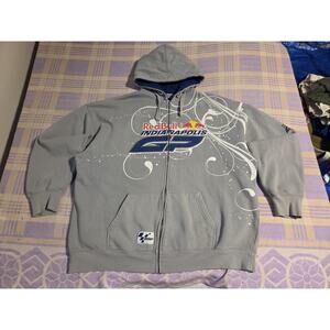 Red Bull Indianapolis Moto GP Racing Team Zip Hoodie Vtg Y2K Brickyard Sz XXL F1